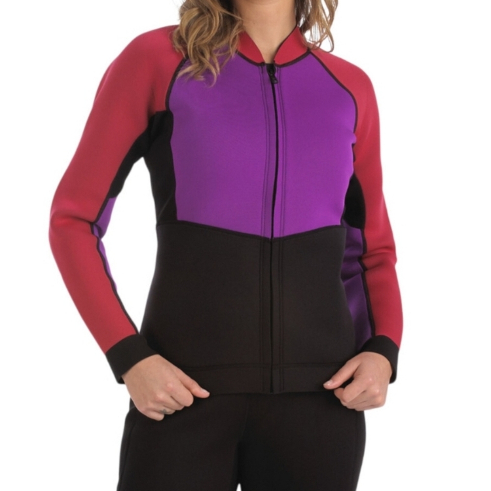 $125 NEW SEADOO WETSUIT SUP SURD MONTEGO JACKET ZIP FRONT RED PURPLE S SMALL NWT